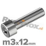 m3x12mm DIN 912 A2