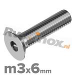 m3x6mm ISO 10642 A2