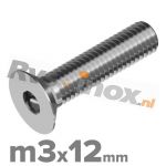 m3x12mm ISO 10642 A2