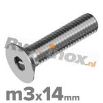 m3x14mm ISO 10642 A2