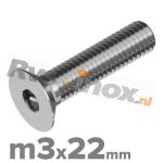 m3x22mm ISO 10642 A2