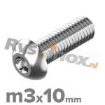 m3x10mm ISO 7380-1 A2