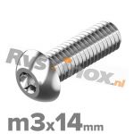m3x14mm ISO 7380-1 A2