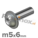 m5x6mm ISO 7380-2 A2