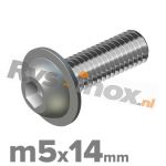m5x14mm ISO 7380-2 A2