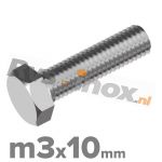 m3x10mm DIN 933 A2