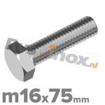 m16x75mm DIN 933 A2