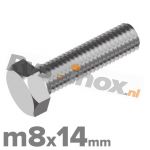 m8x14mm DIN 933 A2