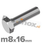 m8x16mm DIN 933 A2