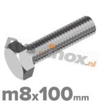 m8x100mm DIN 933 A2