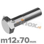 m12x70mm DIN 931 A2