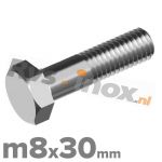 m8x30mm DIN 931 A2
