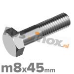 m8x45mm DIN 931 A2