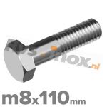 m8x110mm DIN 931 A2