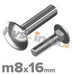 m8x16mm DIN 603 A2
