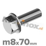 m8x70mm DIN 6921 A2