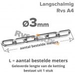 3mm / Lengte per mtr ketting A4