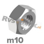 m10 | Rvs zeskantmoer DIN 934 Roestvaststaal A2 | DIN 934 A2 M 10 Hexagon nut