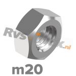 m20 | Rvs zeskantmoer DIN 934 Roestvaststaal A2 | DIN 934 A2 M 20 Hexagon nut