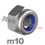 m10 | Rvs zelfborgende zeskantmoer DIN 985 Roestvaststaal A2 | DIN 985 A2 M 10 Self-locking Hexagon nuts, low type