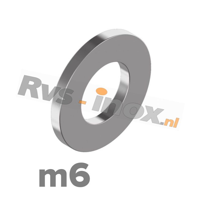 m6 | Rvs vlakke sluitring DIN 125A Roestvaststaal A2 | DIN 125A A2 M 6 Washer type A