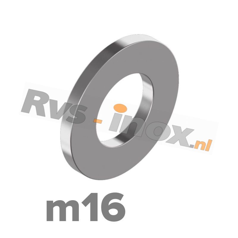 m16 | Rvs vlakke sluitring DIN 125A Roestvaststaal A2 | DIN 125A A2 M 16 Washer type A