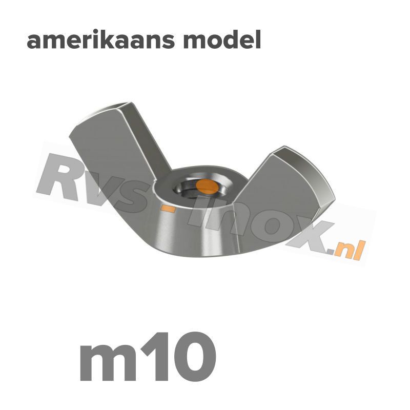 m10 | Rvs vleugelmoer Art. 315 Roestvaststaal A2 | Art. 315 A2 M 10 Wing nut, American type