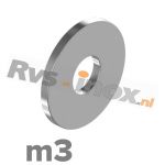 m3 | Rvs vlakke sluitring DIN 9021 Roestvaststaal A2 | DIN 9021 A2 M 3 - Washers outside diameter ~ 3 x thread diameter
