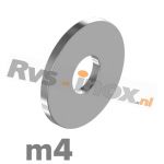 m4 | Rvs vlakke sluitring DIN 9021 Roestvaststaal A2 | DIN 9021 A2 M 4 - Washers outside diameter ~ 3 x thread diameter