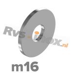 m16 | Rvs vlakke sluitring DIN 9021 Roestvaststaal A2 | DIN 9021 A2 M 16 - Washers outside diameter ~ 3 x thread diameter