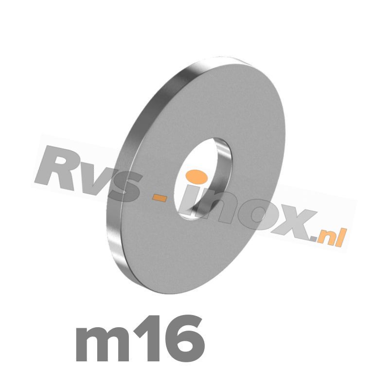 m16 | Rvs vlakke sluitring DIN 9021 Roestvaststaal A2 | DIN 9021 A2 M 16 - Washers outside diameter ~ 3 x thread diameter