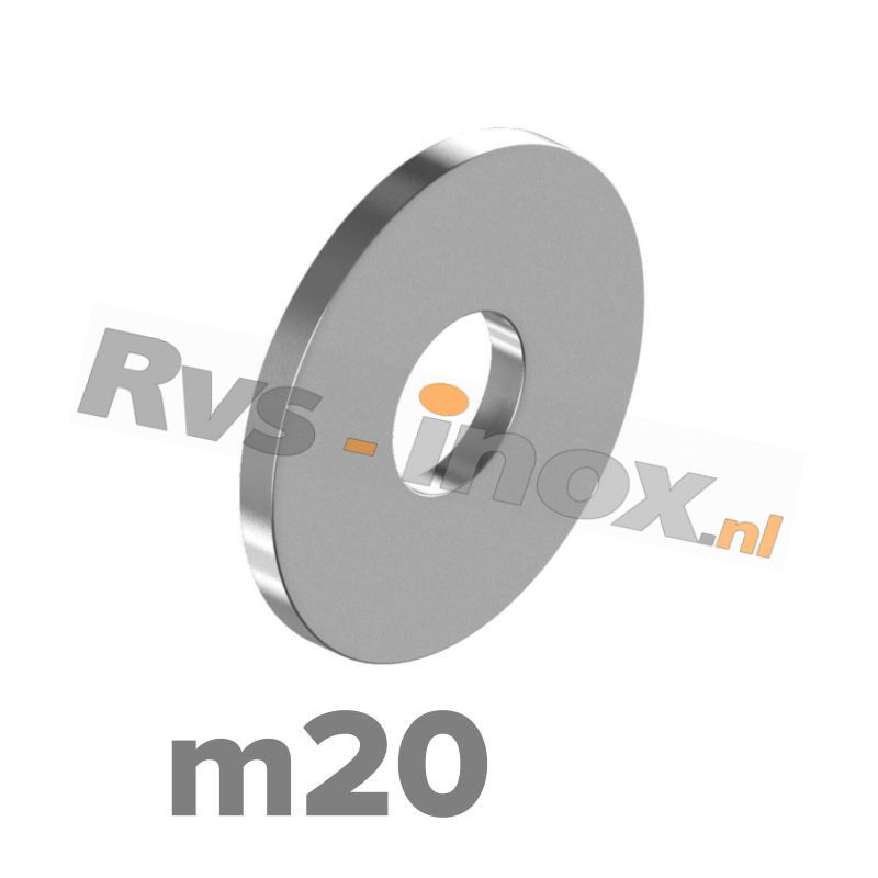 m20 | Rvs vlakke sluitring DIN 9021 Roestvaststaal A2 | DIN 9021 A2 M 20 - Washers outside diameter ~ 3 x thread diameter