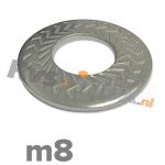 m8 | Rvs borgschotelveerring Art. 9217 Roestvaststaal A2 | M 8 Z-type serrated conical spring washers type M