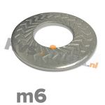 m6 | Rvs borgschotelveerring Art. 9217 Roestvaststaal A2 | M 6 Z-type serrated conical spring washers type M