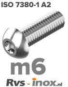 Rvs laagbolkopschroef m6 - ISO 7380-1 A2 | Rvs-inox.nl