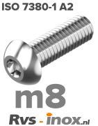 Rvs laagbolkopschroef m8 - ISO 7380-1 A2 | Rvs-inox.nl